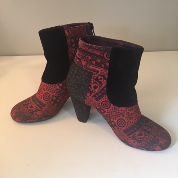 Textured heeled Desigual Ankle Boots size 38 - Picture 3 of 13